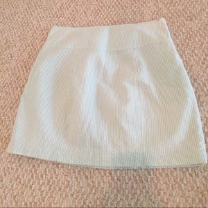 Green and white sear sucker skirt